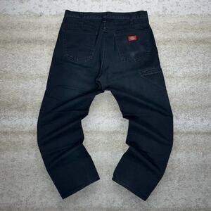 Vintage 90s Dickies Carpenter Pants 36x30 Baggy Wide Black Canvas Dungarees